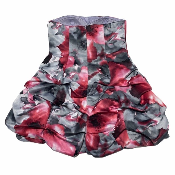 JUMP Apparel Bubble Hem Strapless Floral Dress - Picture 8 of 12